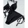 Wolfly damski strój kąpielowy dół od bikini czarny karbowany - 3