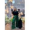 Wolfly damskie długie spodnie letnie szerokie z kieszeniami naturalne z wiskozy zielone botaniczny wzór - 4