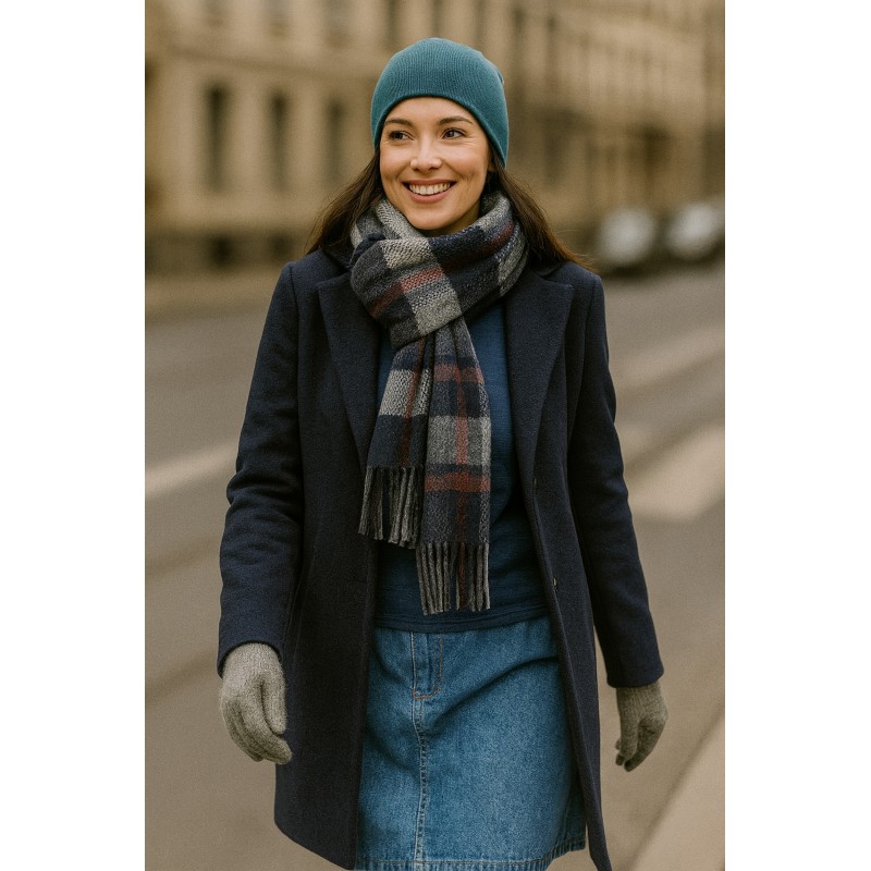 Wolfly damska koszulka z długim rękawem z wełny merino niebieski denim - 1