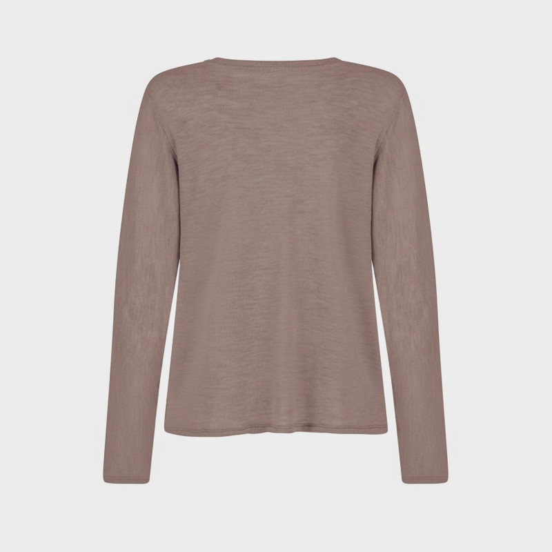 Wolfly damska podkoszulka koszulka z długim rękawem z wełny merino mocha mouse - 1