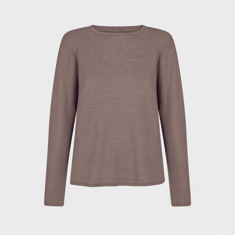 Wolfly damska podkoszulka koszulka z długim rękawem z wełny merino mocha mouse - 2