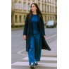 Wolfly damska koszulka z długim rękawem z wełny merino niebieski denim - 3