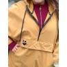 Wolfly damskie poncho do morsowanie bluza z kapturem regulowane przeciwdeszczowe musztardowe - 4