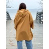 Wolfly damskie poncho do morsowanie bluza z kapturem regulowane przeciwdeszczowe musztardowe - 5