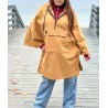 Wolfly damskie poncho do morsowanie bluza z kapturem regulowane przeciwdeszczowe musztardowe - 6