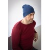 Wolfly meska czapka z wełny merino bezszwowa cienka niebieski denim - 2