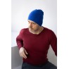 Wolfly meska czapka z wełny merino bezszwowa cienka niebieski denim - 2