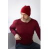 Wolfly meska czapka z wełny merino bezszwowa cienka niebieski denim - 1