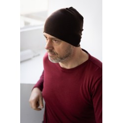 copy of Wolfly meska czapka z wełny merino bezszwowa cienka niebieski denim - 2