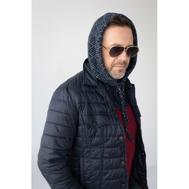 Wolfly meska czapka kaptur balaclava z wełny merino granatowa - 5