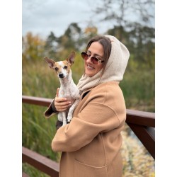 Wolfly Damski Kaptur balaclava z wełny merino jasny beż - 8