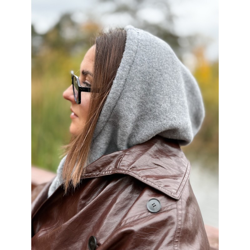 Wolfly damski kaptur balaclava z wełny merino jasny szary - 8