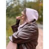 Wolfly damski kaptur balaclava z wełny merino różowy - 1