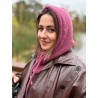 Wolfly damski kaptur balaclava z wełny merino jagodowy - 4