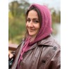 Wolfly damski kaptur balaclava z wełny merino jagodowy - 5