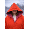 Wolfly damskie poncho do morsowanie bluza z kapturem regulowane przeciwdeszczowe pomarańczowe - 1
