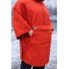 Wolfly damskie poncho do morsowanie bluza z kapturem regulowane przeciwdeszczowe pomarańczowe - 2