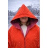 Wolfly damskie poncho do morsowanie bluza z kapturem regulowane przeciwdeszczowe pomarańczowe - 4