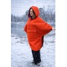 Wolfly damskie poncho do morsowanie bluza z kapturem regulowane przeciwdeszczowe pomarańczowe - 5