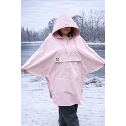 Wolfly damskie poncho do morsowanie bluza z kapturem regulowane przeciwdeszczowe jasny róż - 3