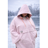 Wolfly damskie poncho do morsowanie bluza z kapturem regulowane przeciwdeszczowe jasny róż - 5