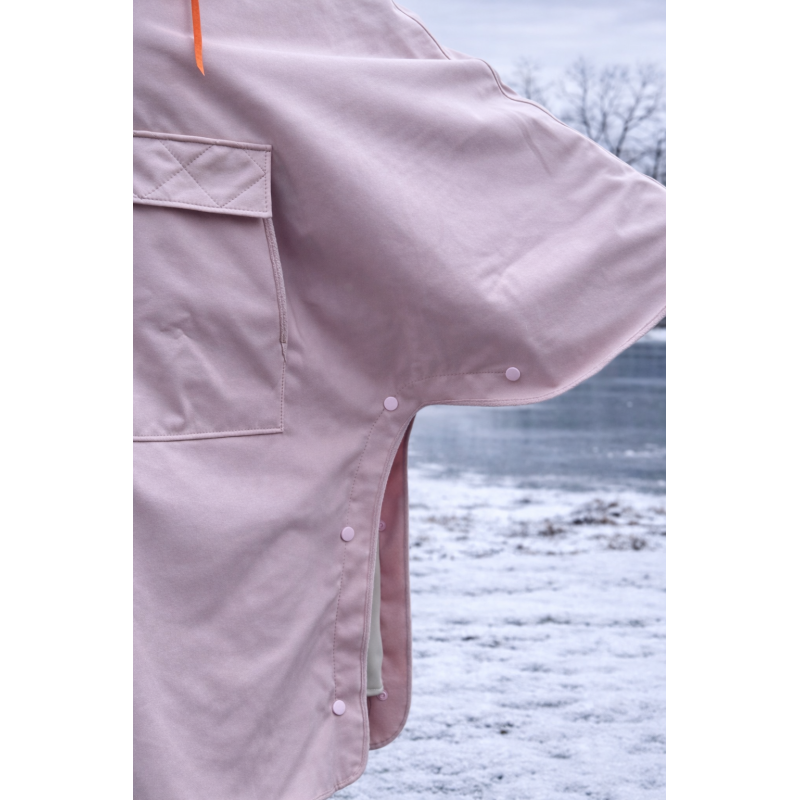 Wolfly damskie poncho do morsowanie bluza z kapturem regulowane przeciwdeszczowe jasny róż - 6