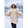 Wolfly damskie poncho do morsowania bluza z kapturem regulowane przeciwdeszczowe beżowe - 3