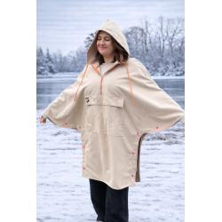 Wolfly damskie poncho do morsowania bluza z kapturem regulowane przeciwdeszczowe beżowe - 4