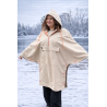 Wolfly damskie poncho do morsowania bluza z kapturem regulowane przeciwdeszczowe beżowe - 4