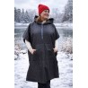 Wolfly damskie poncho do morsowania ochronne przeciwdeszczowe czarne pikowane - 2