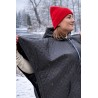 Wolfly damskie poncho do morsowania ochronne przeciwdeszczowe czarne pikowane - 6