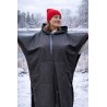 Wolfly damskie poncho do morsowania ochronne przeciwdeszczowe czarne pikowane - 8