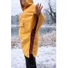 Wolfly damskie poncho do morsowanie bluza z kapturem regulowane przeciwdeszczowe musztardowe - 7