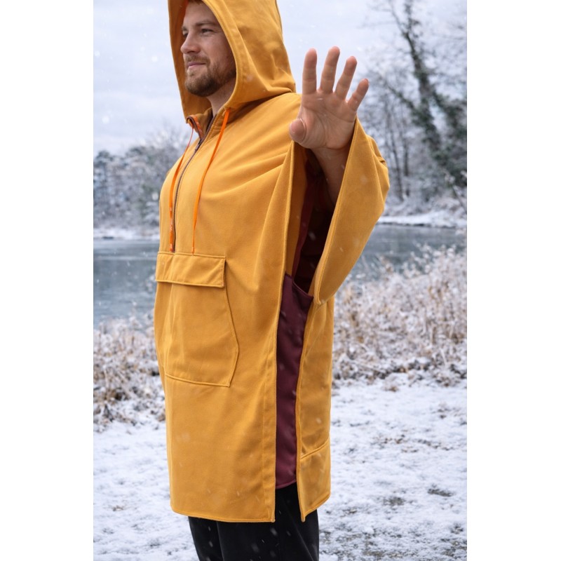 Wolfly męskie poncho do morsowania bluza dla morsa z kapturem przeciwdeszczowa niebieska - 4