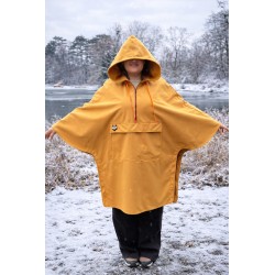 Wolfly damskie poncho do morsowanie bluza z kapturem regulowane przeciwdeszczowe musztardowe - 8