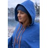 Wolfly damskie poncho do morsowania bluza z kapturem na napy przeciwdeszczowe niebieskie - 4