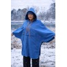Wolfly damskie poncho do morsowania bluza z kapturem na napy przeciwdeszczowe niebieskie - 6