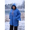 Wolfly damskie poncho do morsowania bluza z kapturem na napy przeciwdeszczowe niebieskie - 6