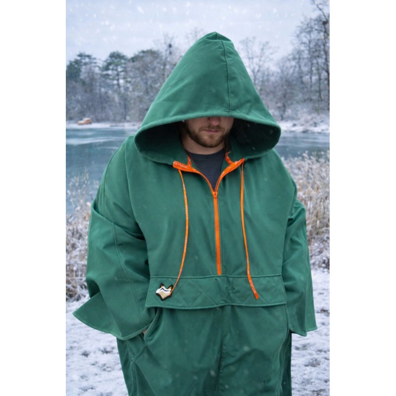 Wolfly męskie poncho do morsowania bluza dla morsa z kapturem przeciwdeszczowa zielona - 4