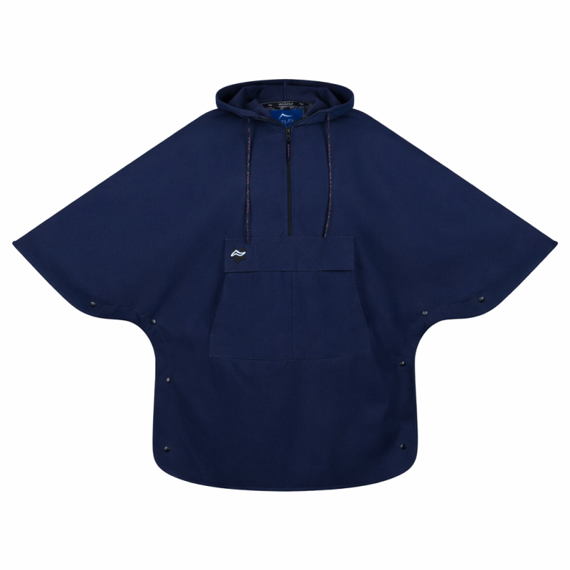 Wolfly męskie poncho do morsowania bluza dla morsa z kapturem przeciwdeszczowe granat - 1