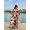 Wolfly długie damskie kimono z wiskozy narzutka plażowa oversize etniczny wzór - 6