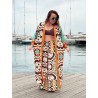 Wolfly długie damskie kimono z wiskozy narzutka plażowa oversize etniczny wzór - 11