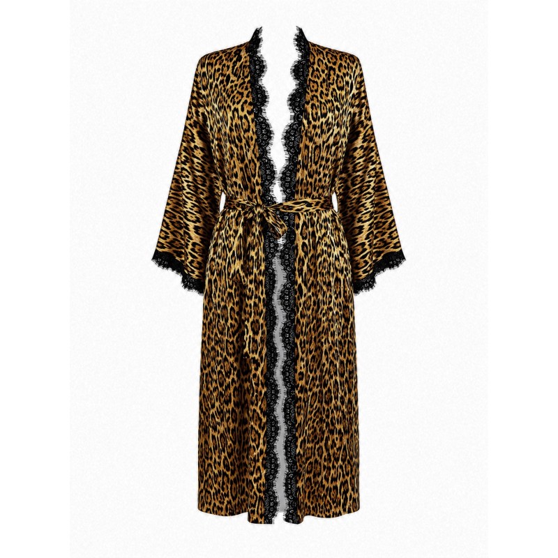 Jedwabne kimono damskie 100% jedwab – długie kimono premium Wolfly