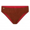 Wolfly damskie majtki figi dół od stroju kąpielowego marszczony brązowy - 4